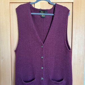 Eddie Bauer Sleeveless Sweater Vest in Purple Size L